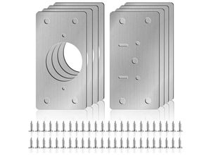 9459710389485 - Csparkv - 8 Stück Scharnier-Reparaturplatte Schranktür-Scharnierplatten-Set mit Schrauben Schranktür-Scharnier-Reparatur für Holzregale Schränke