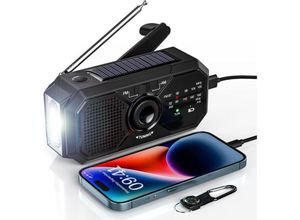 9459710445563 - Csparkv - Tragbares Radio Handkurbel Solarradio Survival am fm Dynamoradio usb-c 2500 mAh wiederaufladbar mit LED-Taschenlampe SOS-Alarm