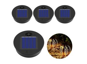 9459710456606 - Ersatz-Solarleuchten 4 Stück Ersatz-Solarabdeckungen Ersatz-Solarleuchten mit LED für Solarlaternen Gartendekoration (7 cm)