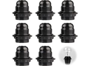 9459710491225 - E27-Bakelit-Fassungssatz schwarzer E27-Schraubsockel E27-Bakelit-Glühbirnenfassung verwendet als Ersatz für Lampenfassungen Tischlampen