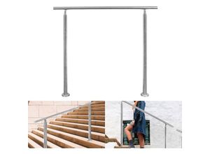 9460355629034 - TolleTour 80cm Treppengeländer Edelstahl Handlauf Geländer für Treppen Brüstung Balkon ohne Querstreben Innen und Außen - Silber