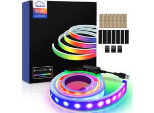 9460355634960 - Led Strip für Gaming Schreibtisch rgbic led Streifen 27 Zoll PC-Monitor pc Hintergrundbeleuchtung usb Led Beleuchtung mit App-Steuerung - Tolletour