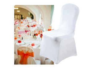 9460355641784 - Stuhlhussen Stretch Weiß Stuhlbezüge Moderne Stretchhusse für Hochzeiten und Feiern Geburtstag Dekoration Universal 100 Stück - Weiß - Tolletour