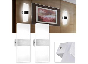 9460565009435 - 2X Applique murale LED Éclairage mural extérieur Éclairage mural intérieur Applique murale à effet Lampe de couloir Blanc 6W