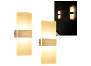 9460565009466 - Einfeben - 2X Applique murale led Éclairage mural extérieur Éclairage mural intérieur Applique murale à effet Lampe de couloir Blanc chaud 12W