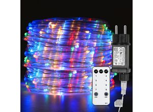 9460565013456 - Swanew - led Lichterschlauch led Lichterkette 8 Modi IP65 Wasserdicht Lichtschlauch Außen Garten Party Weihnachten Deko Bunt 20M - Bunt