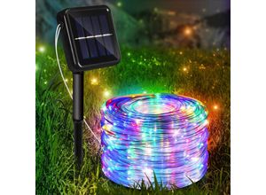 9460565022052 - Guirlande Lumineuse Exterieure Solaire etancheavec 8 Modes pour la Decoration Exterieur Jardin Arbres22m 200 LED(Multicolore) - Swanew