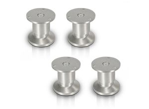 9460565028399 - Swanew - 4X Möbelfüße Sockelfüße Sockelfüße Stellfuß Couchfüße Möbelfuß Verstellbar-Aluminium-100mm - Silber