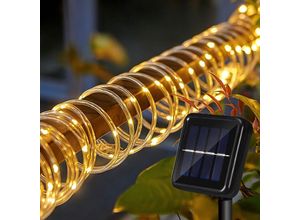 9460565042128 - Tuyau lumineux solaire filaire Chaîne lumineuse de jardin LED Tuyau lumineux-Blanc Chaud-30m