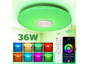 9460565044818 - Swanew - 36W led Deckenleuchte Deckenlampe Bluetooth Musik Farbwechsel Wand Panel Lampe - rgb