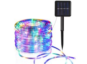 9460565045327 - Solar Lichtschlauch LED Lichterschlauch Lichterkette Außen Lichternetz RGB 10M - Bunt