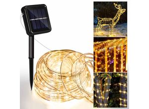 9460565045402 - Solar Lichterketten Lichtschlauch 8 Modi Lichter fuer Party Garden Home Festival DecoratioWarmweiss12m 100 led - Warmweiß