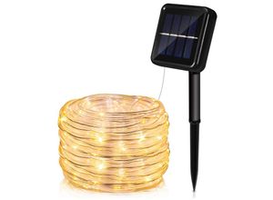 9460565046614 - Vingo - Solar Lichtschlauch led Lichterschlauch Lichterkette Außen Lichternetz Warmweiß 10M - Warmweiß