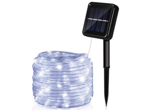 9460565046690 - Vingo - Solar Lichterketten Lichtschlauch 8 Modi Lichter fuer Party Garden Home Festival DecoratioKaltweiß12m 100 led - Kaltweiß