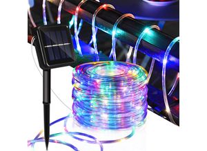 9460565046775 - Solar Lichterketten Lichtschlauch 8 Modi Lichter fuer Party Garden Home Festival DecoratioBunt32m 300 led - Bunt