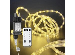 9460565086801 - Led Lichterschlauch led Lichterkette 8 Modi IP65 Wasserdicht Lichtschlauch Außen Garten Party Weihnachten Deko Warmweiß 10M - Warmweiß - Tolletour