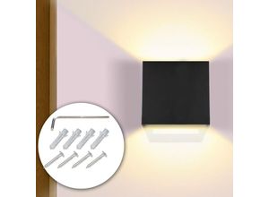 9469695529301 - Swanew - Applique murale interieur Applique murale led Lampe murale Moderne pour chambre 7W Noir Blanc Chaud