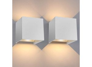 9469695529424 - Swanew - Applique murale interieur Applique murale led Lampe murale Moderne pour chambre 7W Blanc Blanc chaud 2X