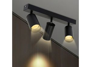 9469695707693 - Hengda - led Spotleuchte schwenkbar Deckenstrahler led wechselbar Warmweiß Doppelkopfstrahler für Wohnzimmer Esszimmer Einzelkopfstrahler 3x GU10