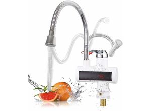 9470831704582 - Gotrays - Elektrischer Wasserhahn 360 Grad drehbarer Durchlauferhitzer Wasserhahn 3000 w schnelle Erwärmung LED-Temperaturanzeige Wasserhahn für