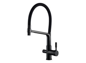 9470831706067 - Qiedie - Küchenwasserfilter Wasserhahn Küchenarmatur Mixer 360-Grad-Drehung Wasseraufbereitungsfunktion Wasserhähne-Schwarz