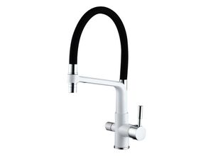 9470831706074 - Qiedie - Küchenwasserfilter Wasserhahn Küchenarmatur Mixer 360-Grad-Drehung Wasseraufbereitungsfunktion Wasserhähne-Weiß