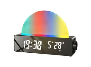 9473329594559 - Digitale LED-Uhr mit Sonnenaufgangssimulation mit UKW-Radio und einstellbarem Licht Digitalanzeige Temperatur Alarm für Schlafzimmer von Kindern