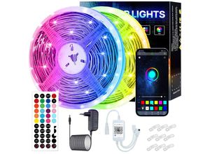 9473329594726 - Jusch - RGB-LED-Streifen-Set 20 Meter Bluetooth-APP-Steuerung mit 44 Tasten smd 5050 12 v mehrfarbig