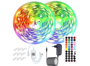 9473329594740 - Jusch - RGB-LED-Streifen-Set 30 Meter Bluetooth-APP-Steuerung mit 44 Tasten smd 505012 v mehrfarbig