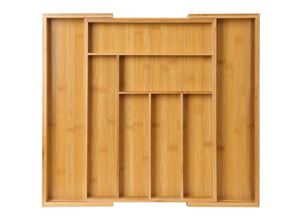 9473329596386 - Jusch - Besteck-Organizer für Küchenschublade 40 x 50 x 5 cm Bambus Holz