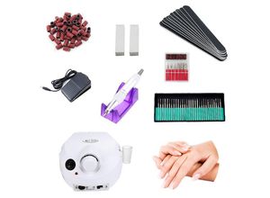 9475631254329 - Nagelfräser Schleifgerät set Nailart Nagelschleifer Maniküre & Pediküre Set Nagelfräser weiß-B - Hengda