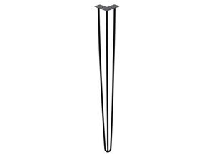 9475631343436 - 4 Stück tischbeine metall schwarz Tischkufen Haarnadel Tischbein 12 mm Hairpin Legs aus Stahl 3-Stange Bein 61 cm - Swanew