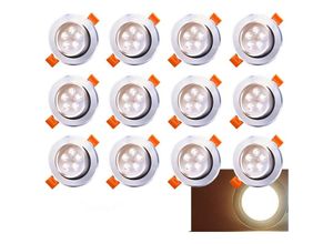 9475631350328 - SWANEW Lot de 12 spots encastrables spot LED Spot encastrable plafonnier IP44 5W Blanc chaud - argentspot led encastrablespot encastrable à led spots