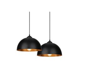 9475631350700 - Swanew - 2er Set Pendelleuchte Lampenschirm ø 30cm Pendellampe Industrielle Vintage Metall E27 Hängelampe 60W Hängeleuchte Deckenlampe - schwarz