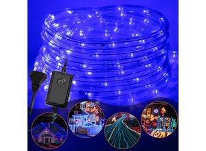 9475631350946 - Swanew - led Lichterschlauch Lichterschläuche Party Lichtleiste Lichtschlauch IP44 Lichterkette blau-30m - blau