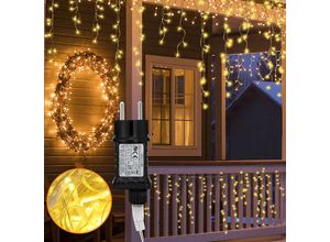 9475631353282 - Swanew - led Eisregen Lichterkette Außen und Innen 600 LEDs 20m Deko led Regenkette IP44 Schutz 8 Modi mit Stecker Halloween Weihnachten Hochzeit