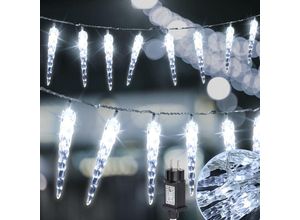 9475631354333 - SWANEW LED Eiszapfen Lichterkette Eisregen 40 LED Wasserdicht Weihnachten Meteor Eiszapfen Lichter Warmweiß