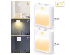 9475631354890 - Swanew - 2 Stück led Nachtlicht Steckdose Dimmbar Warmweiß mit Dämmerungssensor Bewegungssensor für Treppe Schlafzimmer Flur - Weiß 9475631354890 - Swanew - 2 Stück led Nachtlicht Steckdose Dimmbar Warmweiß mit Dämmerungssensor Bewegungssensor für Treppe Schlafzimmer Flur - Weiß