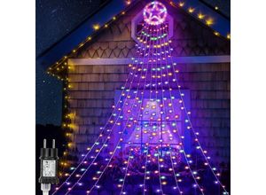 9475631356412 - LED Lichterkette Weihnachtsbaum Geburtstag Weihnachts Baummantel Xmas 8 Modi RGB