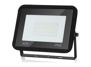 9475631357495 - Swanew - led Fluter Baustrahler 30W Strahler Warmweiß Außenstrahler Arbeitsleuchte IP66 Wasserdicht Flutlicht Scheinwerfer - Schwarz