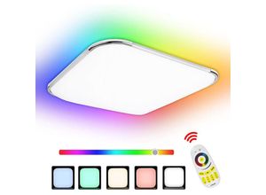 9475631363977 - SWANEW Led Deckenleuchte RGB 24W Dimmbar Deckenlampe mit Fernbedienung Lampe für Wohnzimmer Kinderzimmer Schlafzimmer Flur Küche Büro Modern IP44