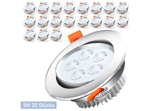 9475631373525 - 20X 5W led Strahler Spot Einbaustrahler Deckenstrahler Deckenspot 230V 420lm Kaltweiß Einbauspot Einbauleuchte Deckeneinbauleuchte - Swanew