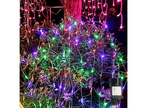 9475631377561 - Swanew - led Lichternetz 2x2M Lichtervorhang Lichterkette Lichterketten Leuchte Außen 8 Modi rgb