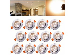 9475631415430 - LED Einbauleuchte Wohnzimmer Decken Leuchte Lampe Spot Strahler (12pcs Warmweiß) [Energieklasse A++]