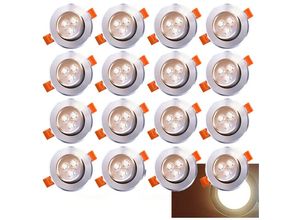 9475631418035 - 20X LED Spot Einbaustrahler Set Einbauleuchte Deckenleuchte Strahler IP44 3W Warmweiß