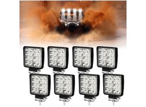 9475631419797 - VINGO LED Arbeitsscheinwerfer 8 X 48W Zusatzscheinwerfer 12V 24V 6000K IP67 Wasserdicht Offroad Scheinwerfer Arbeitslicht für Trecker KFZ Bagger SUV