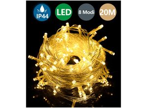 9475631427525 - Vingo - 20M 200 led Lichterkette Warmweiß 8 Lichtmodi IP44 Party Garten Innen Außen Deko Weihnachtsbeleuchtung - Warmweiß 9475631427525 - Vingo - 20M 200 led Lichterkette Warmweiß 8 Lichtmodi IP44 Party Garten Innen Außen Deko Weihnachtsbeleuchtung - Warmweiß