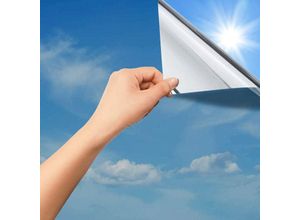 9475631431133 - Selbstklebend Sichtschutzfolie Milchglasfolie Blau Fensterfolie 90x200cm - Vingo