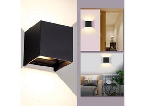 9475631438767 - Led Wandleuchte Wandleuchten IP65 Wohnzimmer Flurlampe Treppen Wandlampe Außen Deko 12W Schwarz Warmweiß - Vingo