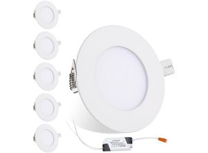 9475631442375 - Led Einbaustrahler Leuchtmittel Flur Farbwechsel Küche Panellampe 6W 6x - Weiß - Vingo